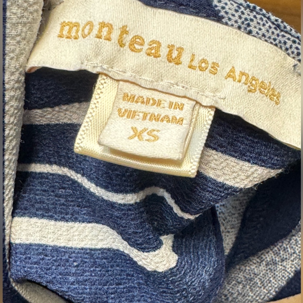 Monteau Los Angeles Striped Navy and White Jumpsuit XS - Picture 5 of 5